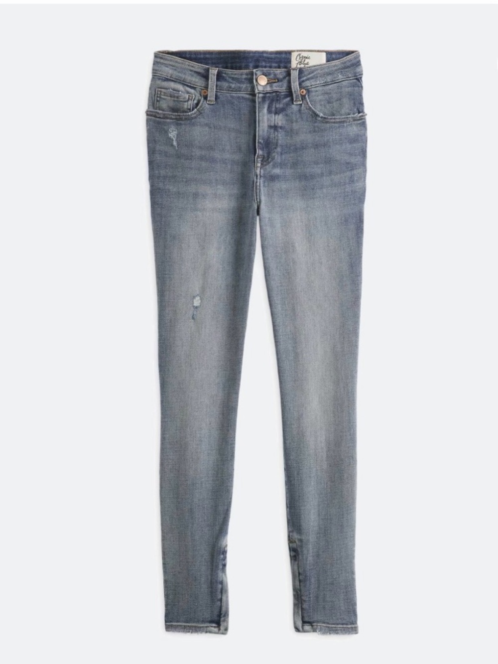 Women’s Grey-Blue Skinny Jeans with Faded Wash